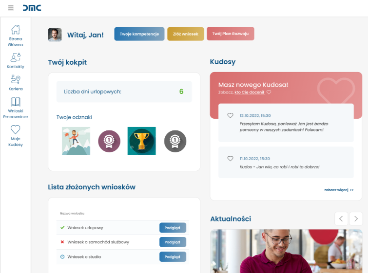 Portal pracowniczy - strona główna