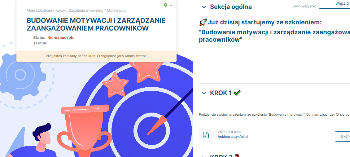 Widok szkolenia e-learning