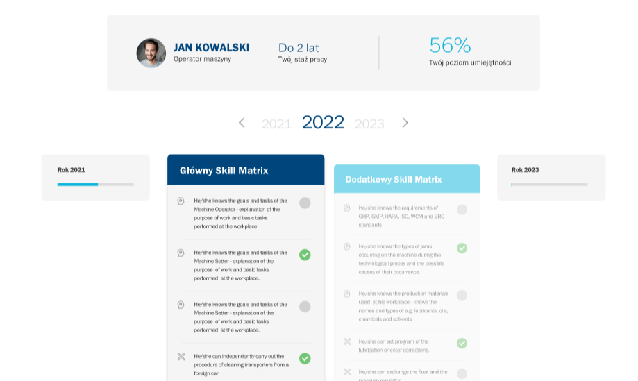 moduł skill matrix